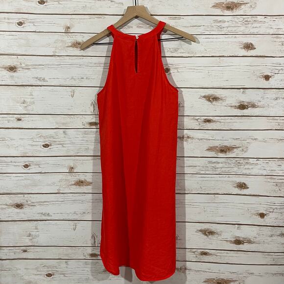 Sigrid Olsen 100% Linen Dress - Red Orange - Medium - Picture 3 of 12